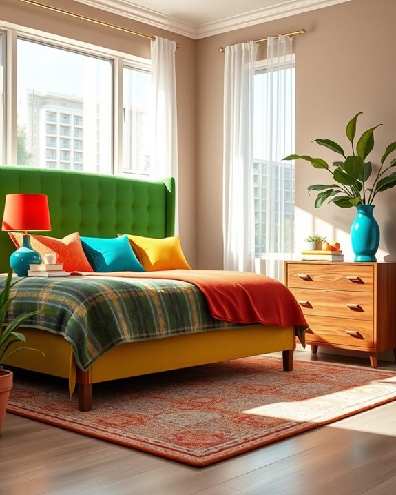 bold accent walls vibrant textiles