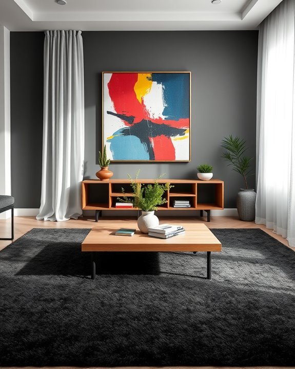 bold artwork enhances ambiance