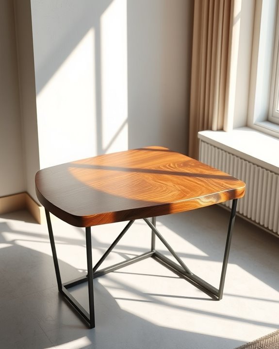 bold asymmetrical corner table
