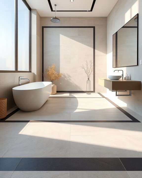 bold bathroom tile accents