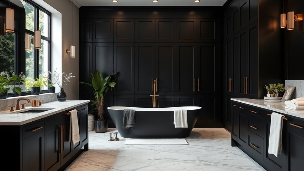 bold black cabinet bathrooms