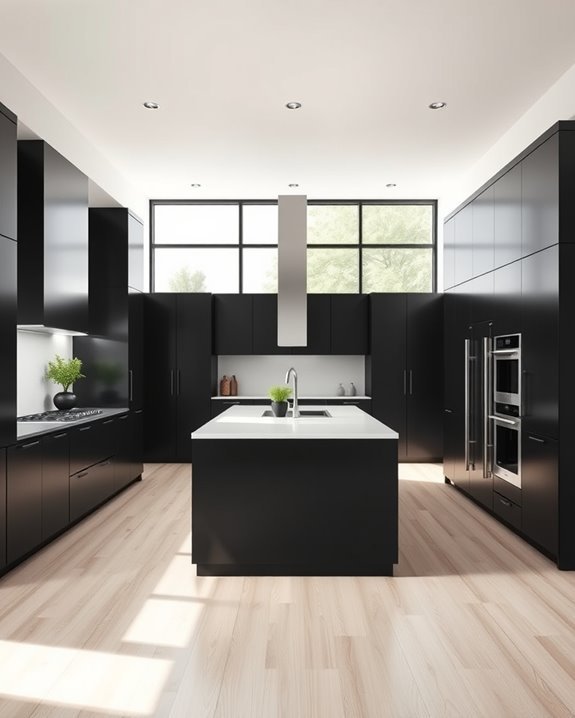 bold black cabinets shine