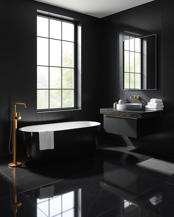 bold black flooring elegance