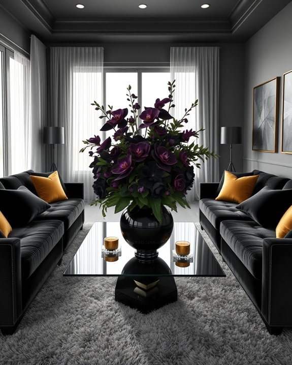 bold black floral elegance