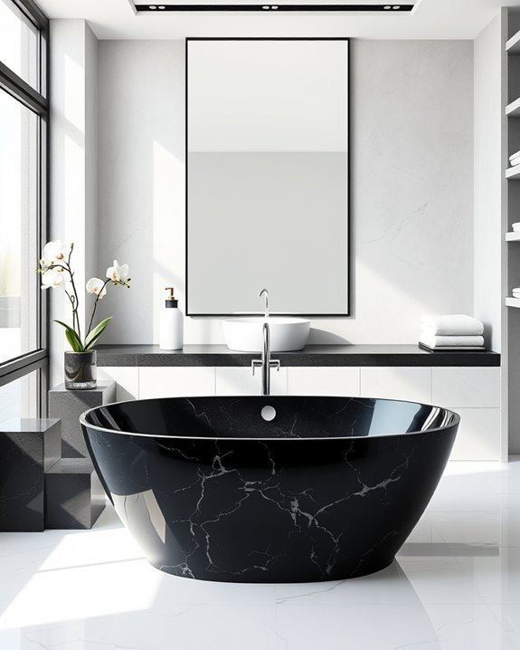 bold black granite accents