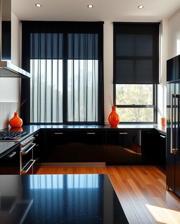 bold black window treatments