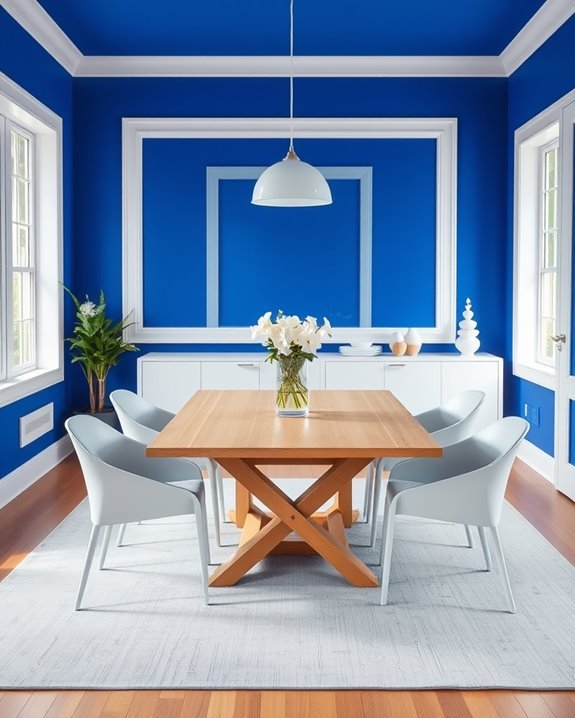 bold blue dining room