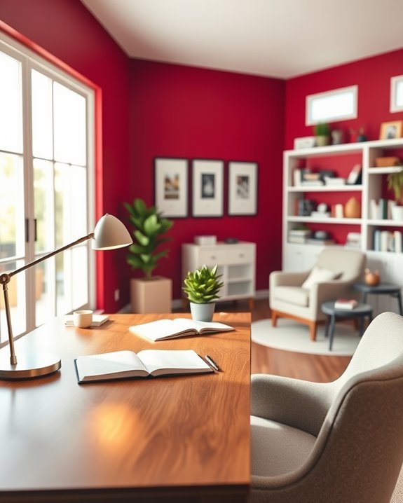 bold burgundy enhances creativity