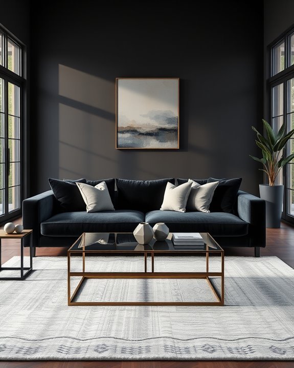 bold charcoal wall sophistication
