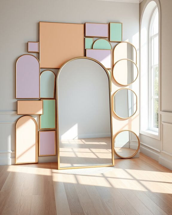 bold color blocked mirror decor