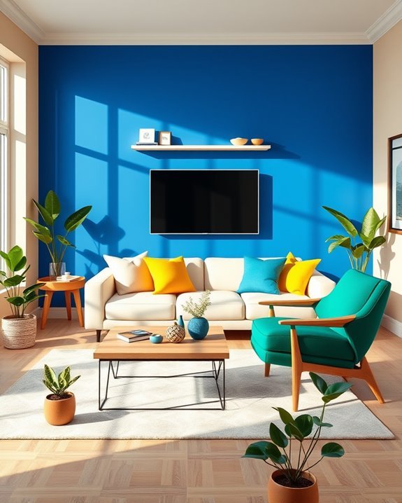 bold colorful tv accents