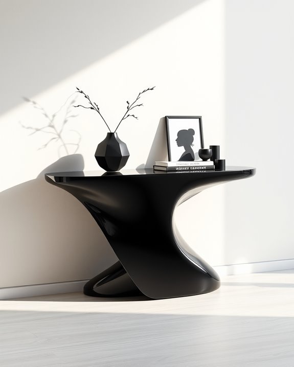 bold contemporary black console