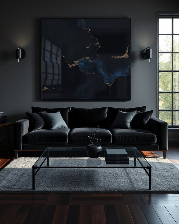 bold dark artwork placement