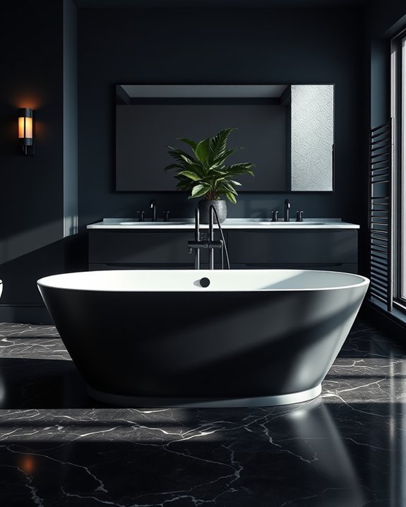 bold dark bathroom elegance