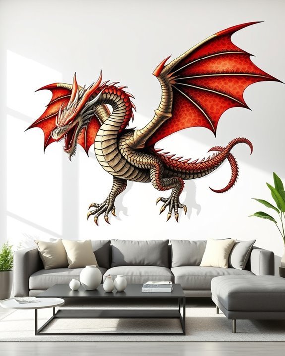bold dragon wall decor
