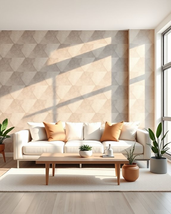 bold geometric accent wall