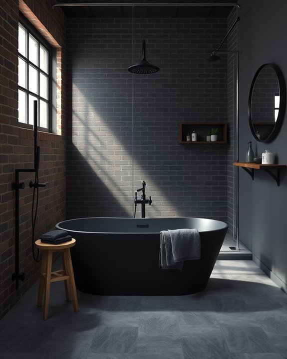 bold industrial bathroom design