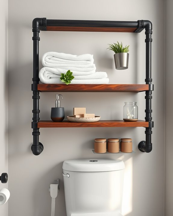 bold industrial pipe shelving