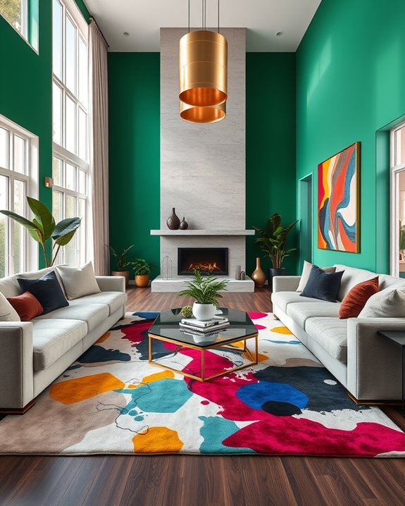 bold jewel tone interiors