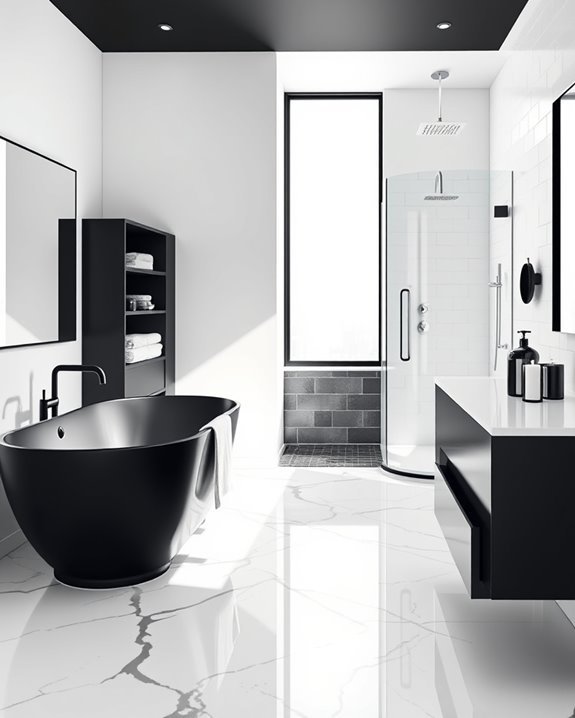 bold monochrome bathroom design