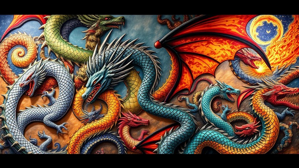bold mythical dragon decor