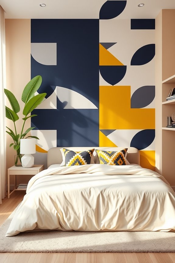 bold patterned accent wall