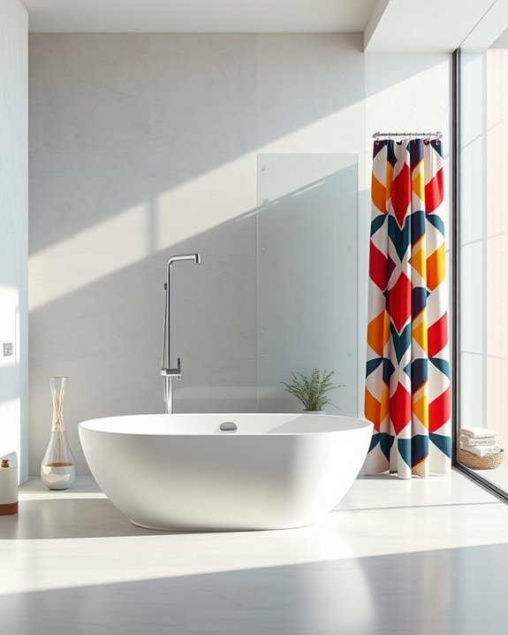 bold patterned shower curtains