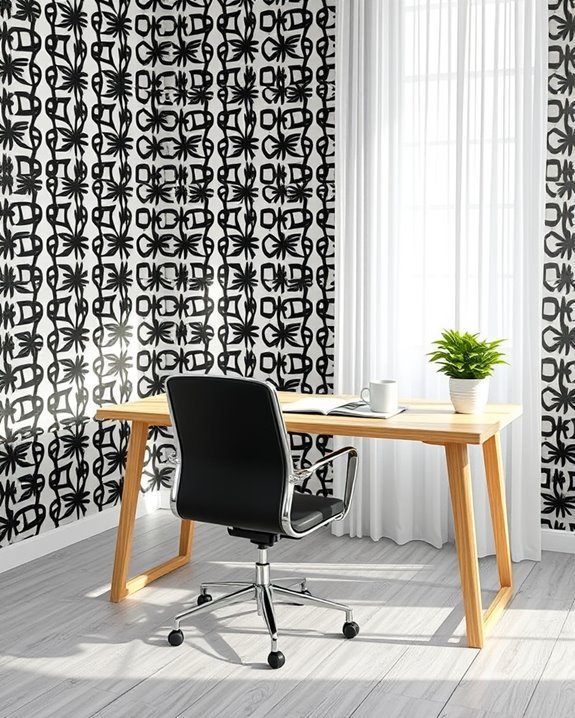 bold patterned wallpaper enhances creativity