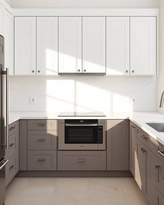 bold two tone cabinetry design