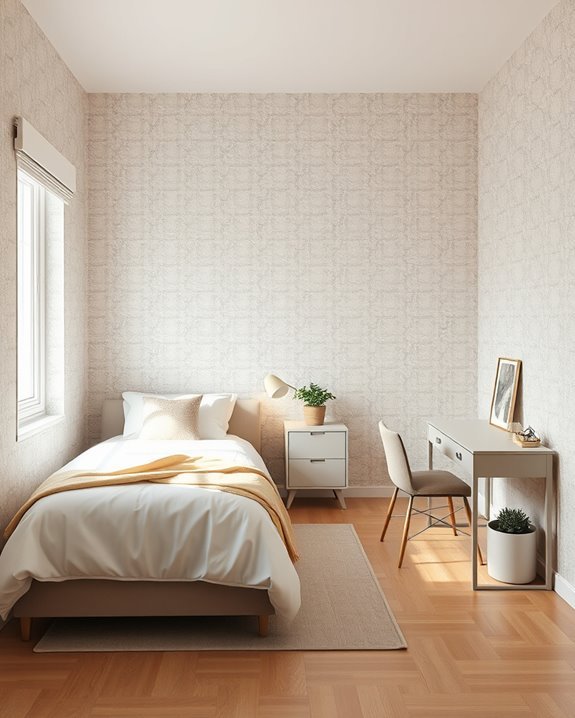 bold wallpaper enhances small spaces