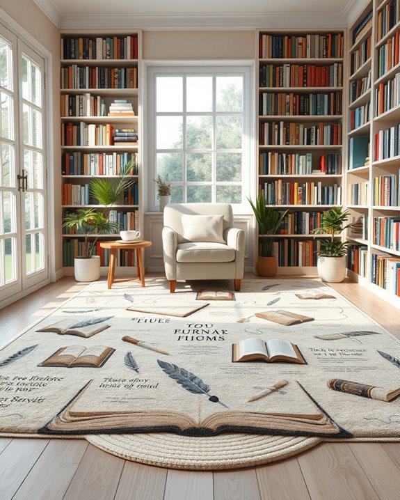 book themed cozy rugs