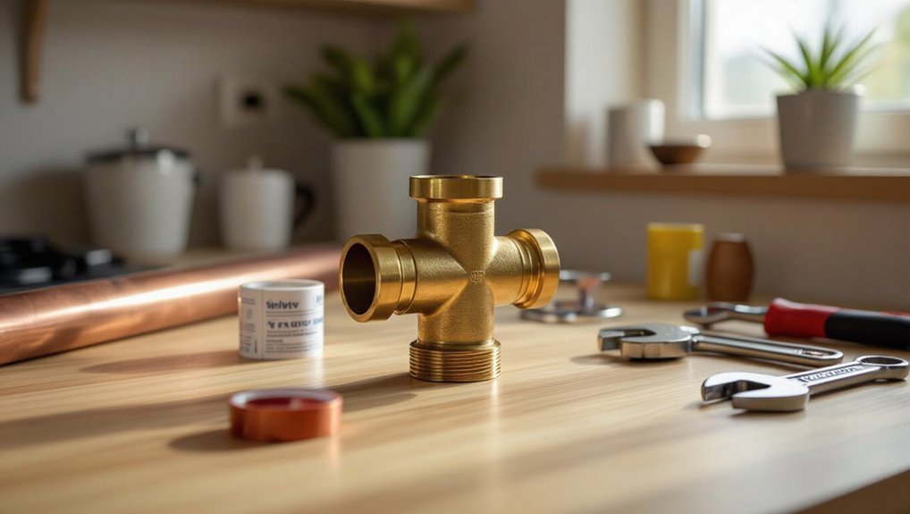 brass tee pipe fitting