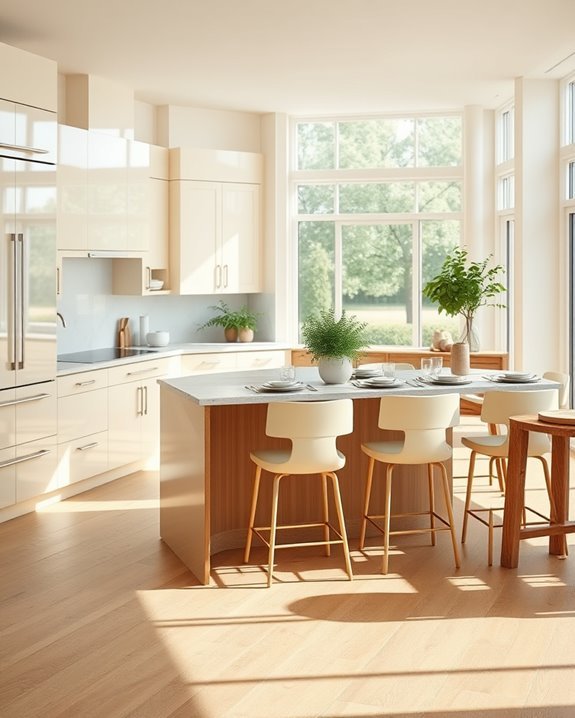 bright cream open concept