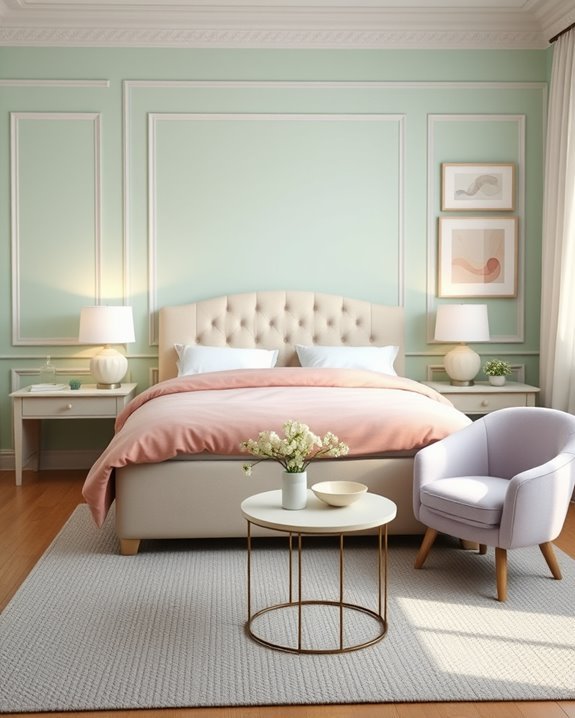 brighten bedroom with pastels