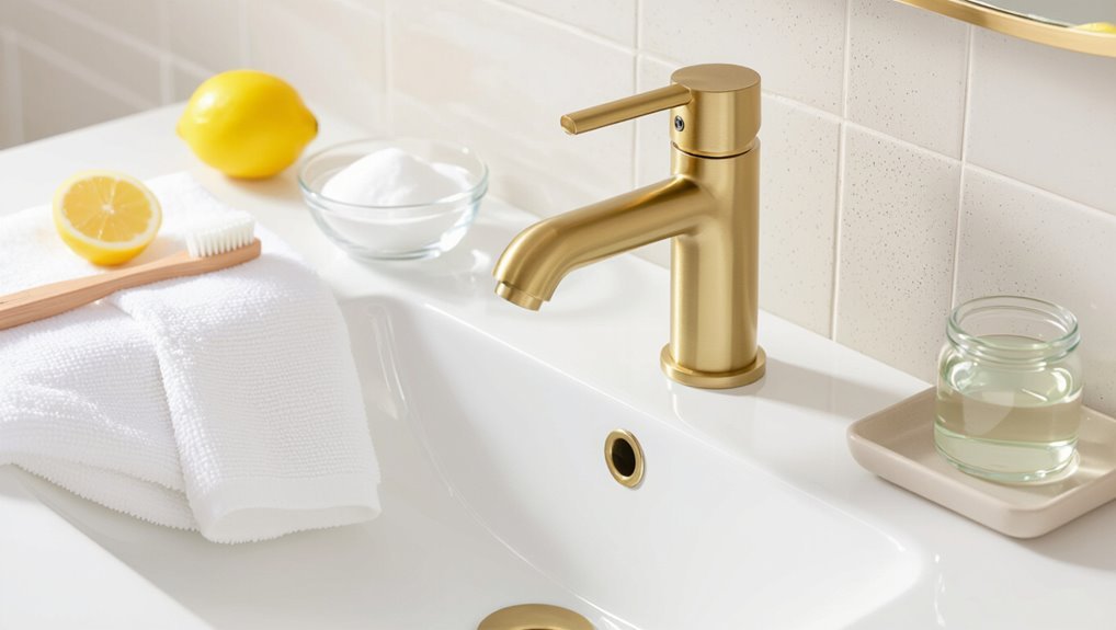 brushed gold faucet care