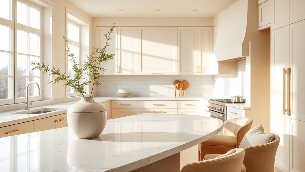 calm beige kitchen designs