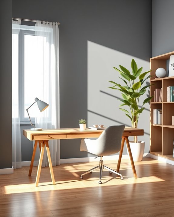 calm graphite home office design