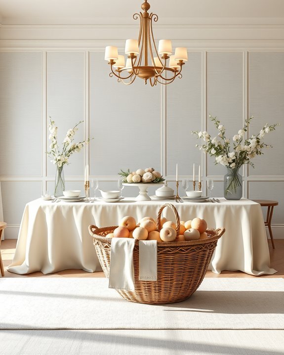 calming neutral buffet decor