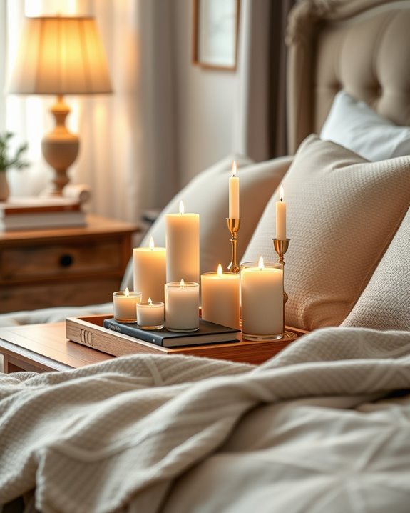 candle and book arrangement