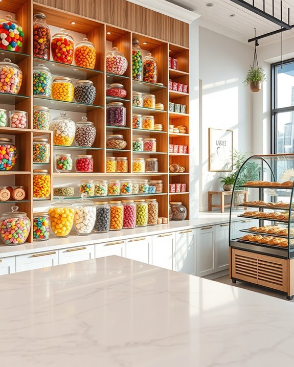 candy and pastry displays