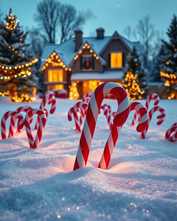 candy cane yard decorations
