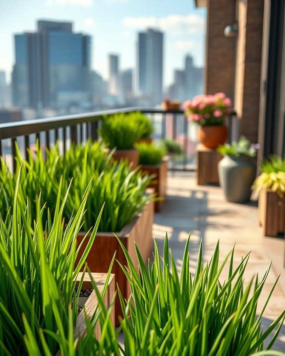 cat grass balcony paradise