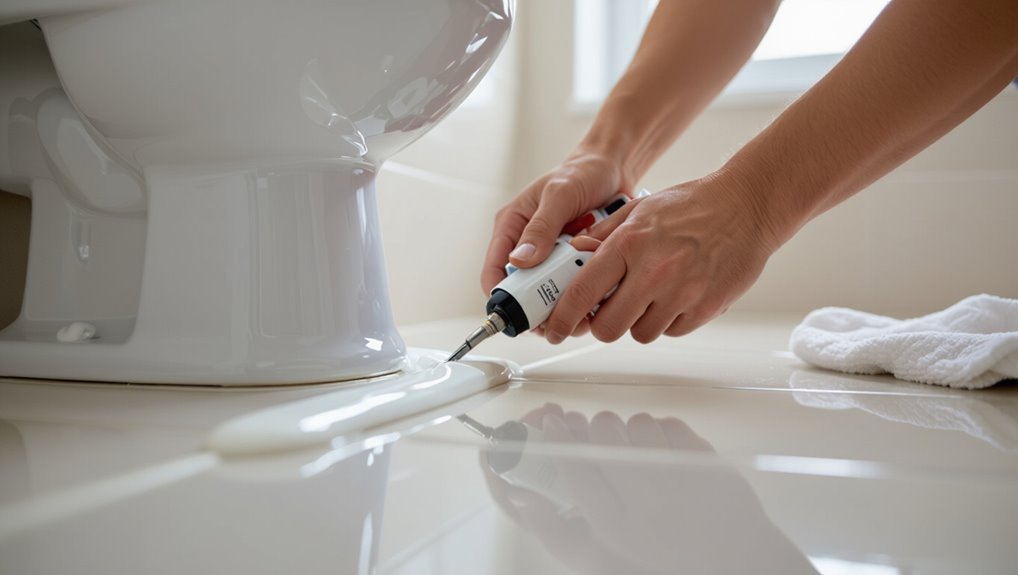 caulking toilet visual guide