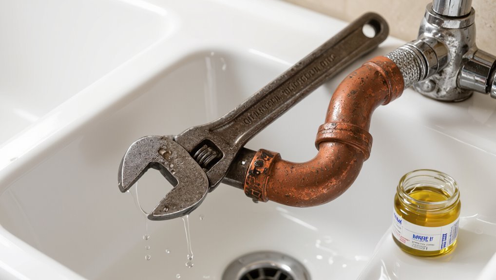cautious plumbing fitting removal