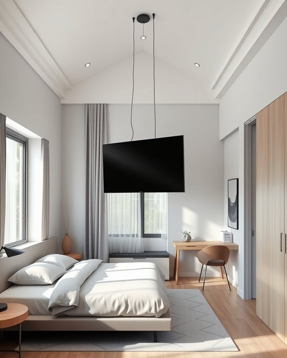 ceiling mounted tv installation tips