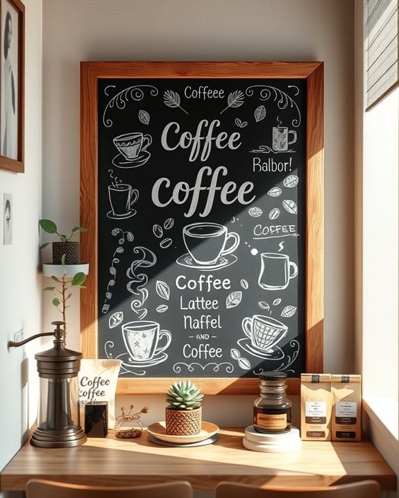 chalkboard coffee quote art