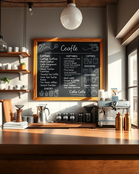 chalkboard menu wall design