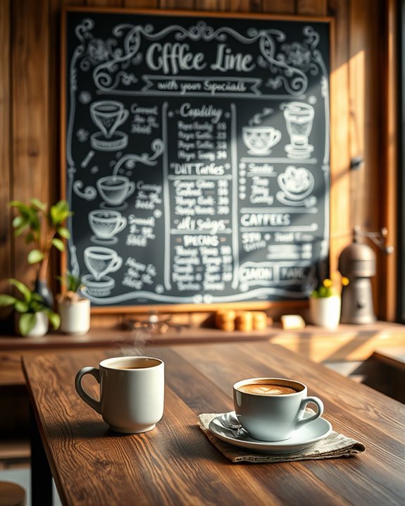 chalkboard menus enhance ambiance