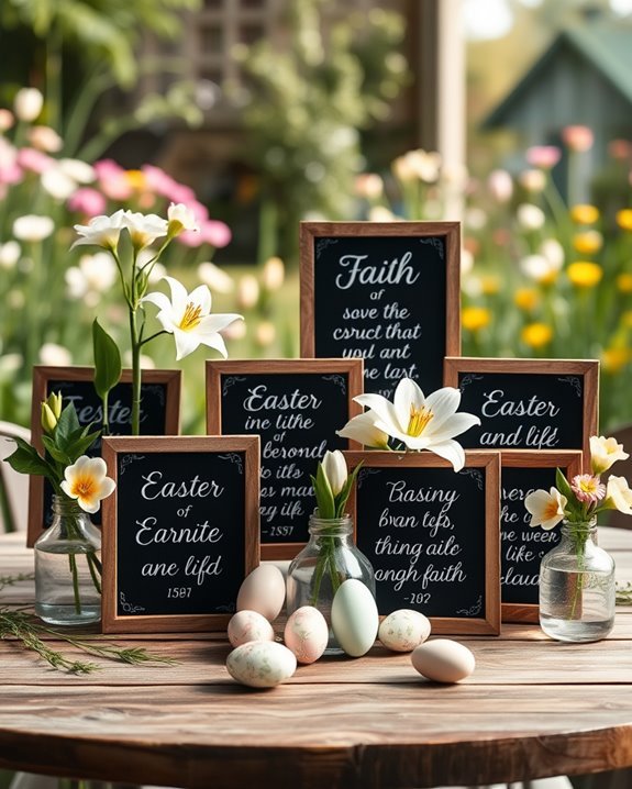 chalkboard signs with scripture