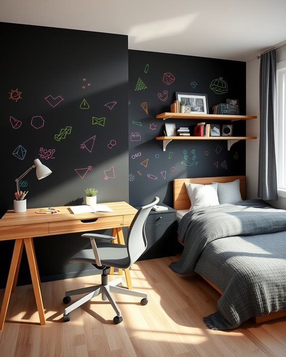 chalkboard wall creativity station